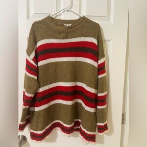 WOMEN EASEL CREW NECK COLOR BLOCK SWEATER